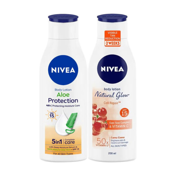 NIVEA Sun Protection Natural Glow + Aloe Protection SPF 15 Combo