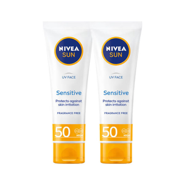NIVEA Sun UV Face Sensitive SPF 50 Cream - Pack Of 2