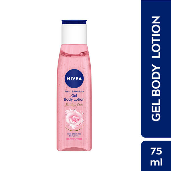 NIVEA Rose Water Gel Body Lotion Non Sticky Feel, 24 Hours Hydration