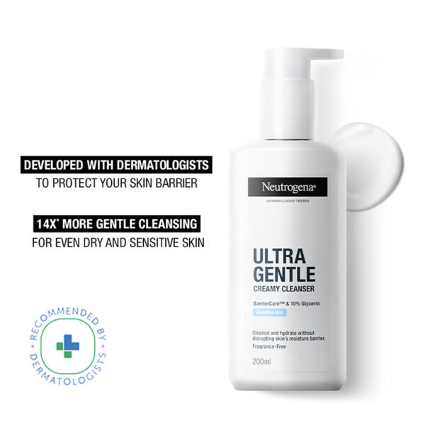 Neutrogena Ultra Gentle Creamy Face Cleanser Moisturizing Face Wash for Dry, Oily, Sensitive Skin
