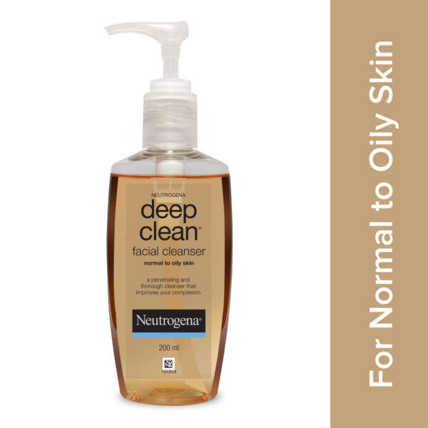 Neutrogena Deep Clean Facial Cleanser Face Wash for Normal to Oily Skin