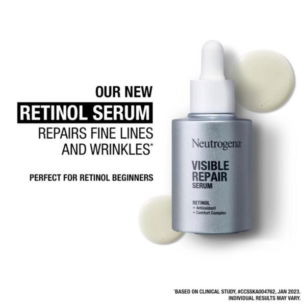 Neutrogena Visible Repair Anti-Ageing Retinol + Peptide Night Face Serum For Wrinkles & Fine Lines