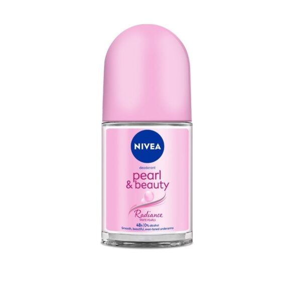 NIVEA Pearl & Beauty Radiance Deo Roll On For Women, 48 Hr Odor Protection, 0% Alcohol