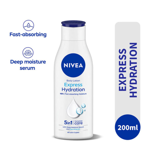 NIVEA Body Lotion for Normal Skin, Express Hydration, for Fast Absorption