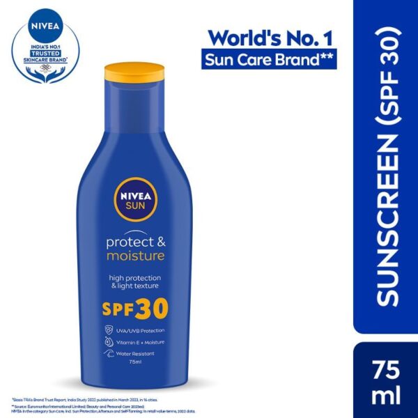 Nivea Sun Lotion, SPF 30, With UVA & UVB Protection, Water Resistant Sunscreen