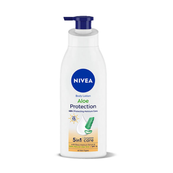 NIVEA Sunscreen lotion with SPF 15 & ALOEVERA- 5 in 1 COMPLETE CARE for 48H Moisturization